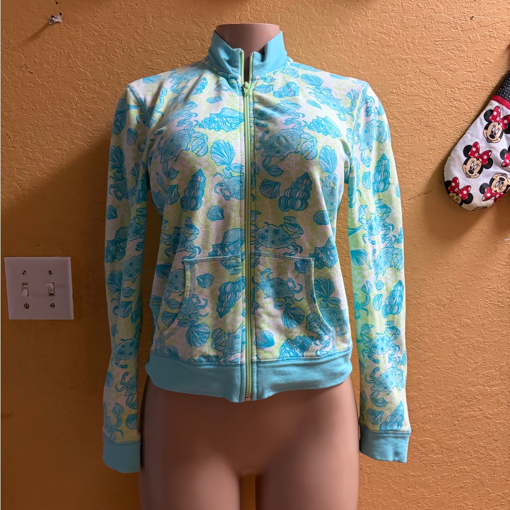 Lilly Pulitzer Blue And Green Bomber Jacket